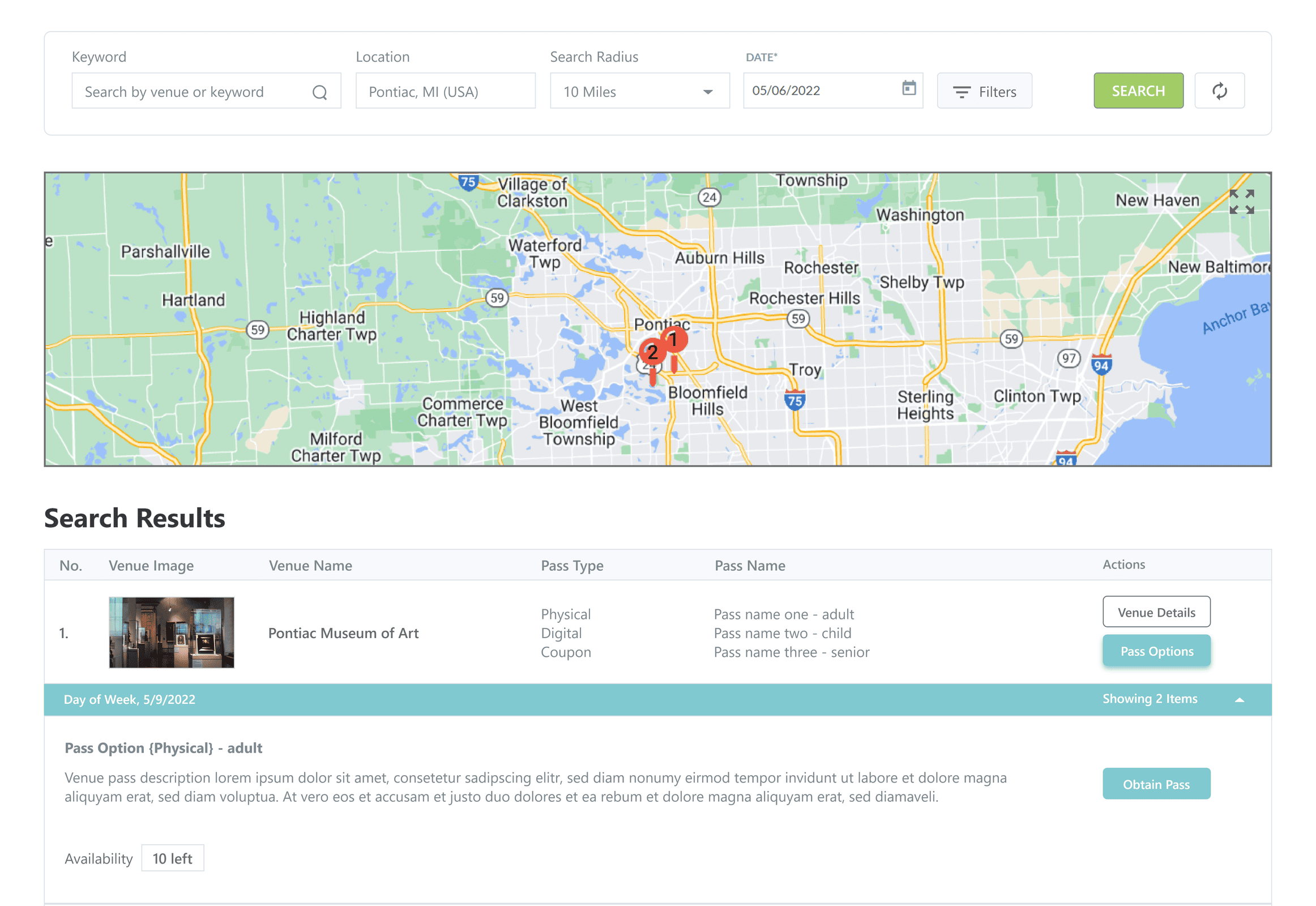 activity pass screenshot