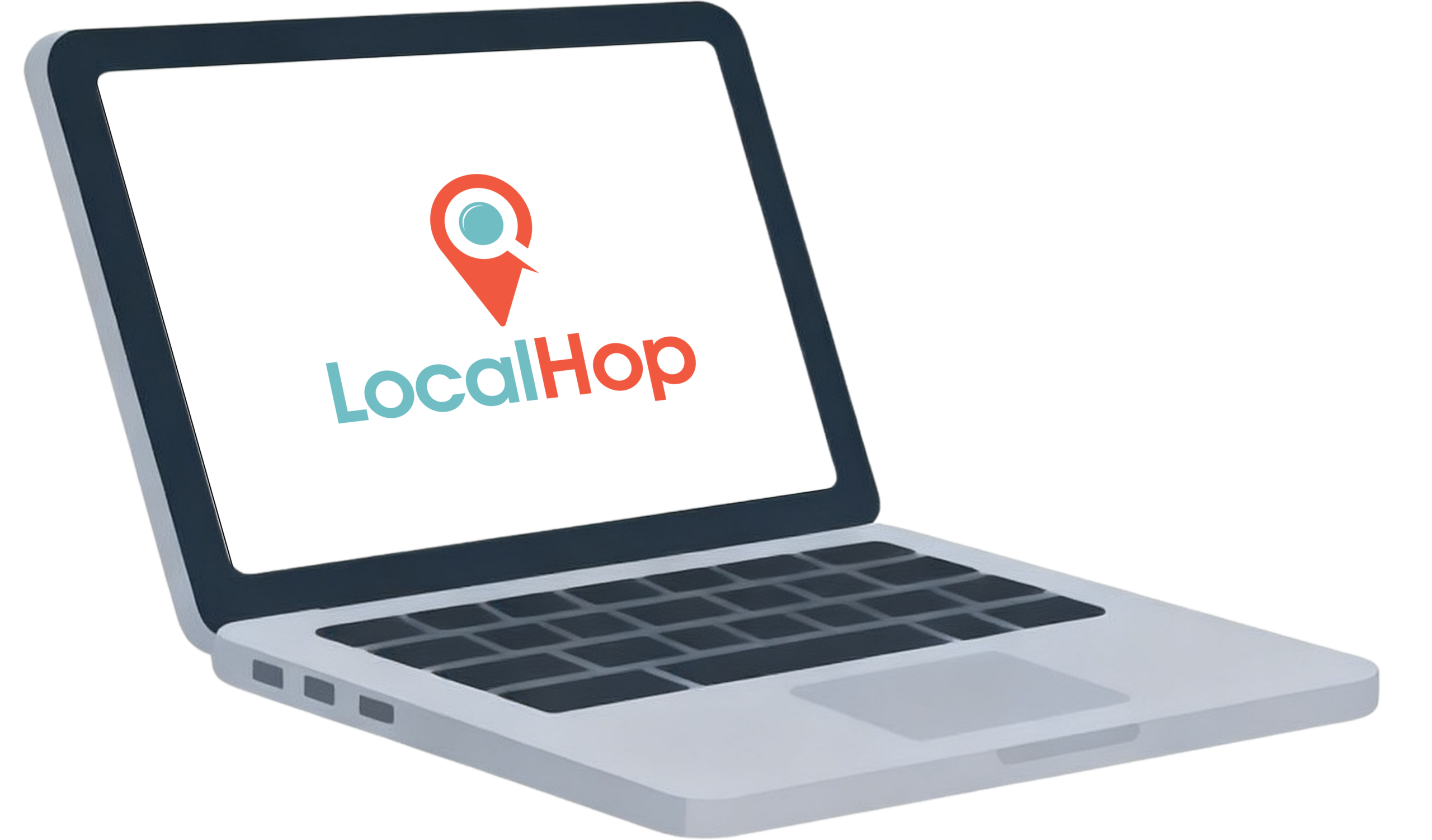 LocalHop dashboard on a laptop